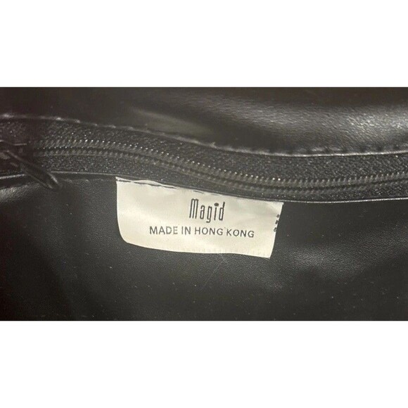 VTG Magid British Hong Kong Woven Wicker Like Basket Purse Handbag Black Gold - Picture 4 of 9